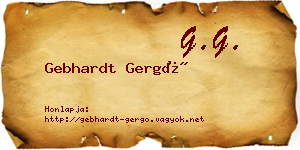 Gebhardt Gergő névjegykártya